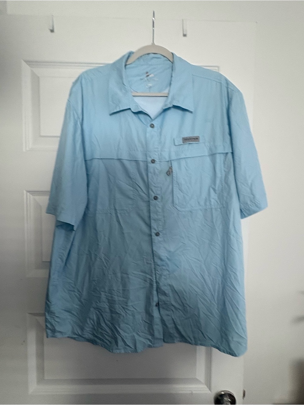 Field & Stream Light Blue Short Sleeve Button-Down Shirt, size XL